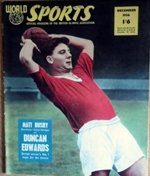 January 1960  World Sports Fantastic full page colour photo of Dennis Law in Huddersfield changing room